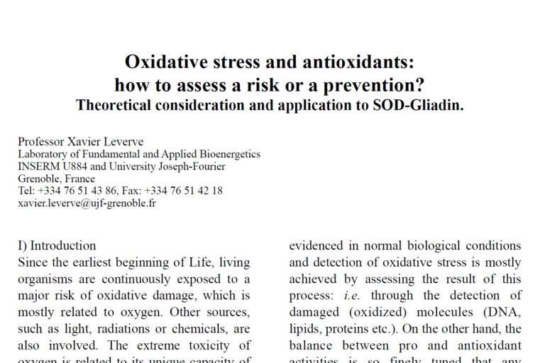Oxidative stress and antioxidants how to assess a risk or a prevention Oxidative stress and antioxidants how to assess a risk or a prevention