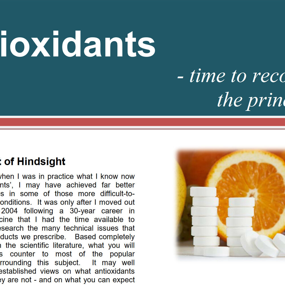 antioxydants Time to rethink our strategies
