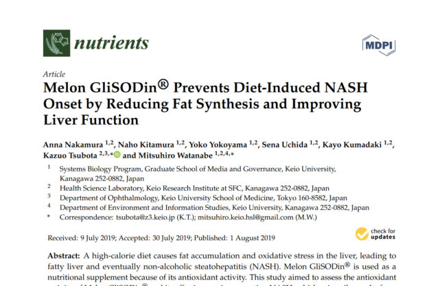 Melon GliSODin® Prevents Diet-Induced NASH Onset by Reducing Fat Synthesis and Improving Liver Function